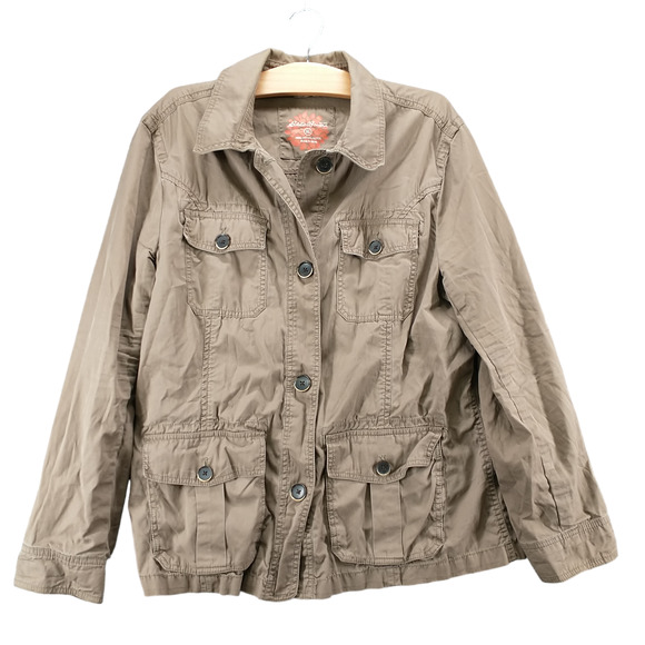 Eddie Bauer Women's Utility Jacket Brown Size XL Long Sleeve Cotton Pockets - Picture 1 of 12